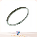 Good Quality Jewelry 3A White CZ 925 Silver Bangle (G41277C)